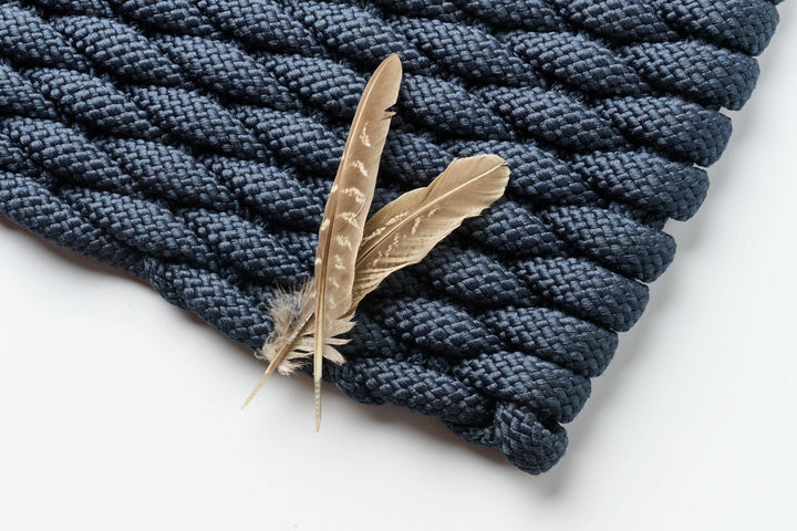 The Rope Co. Handwoven Softstep Mat (Navy)