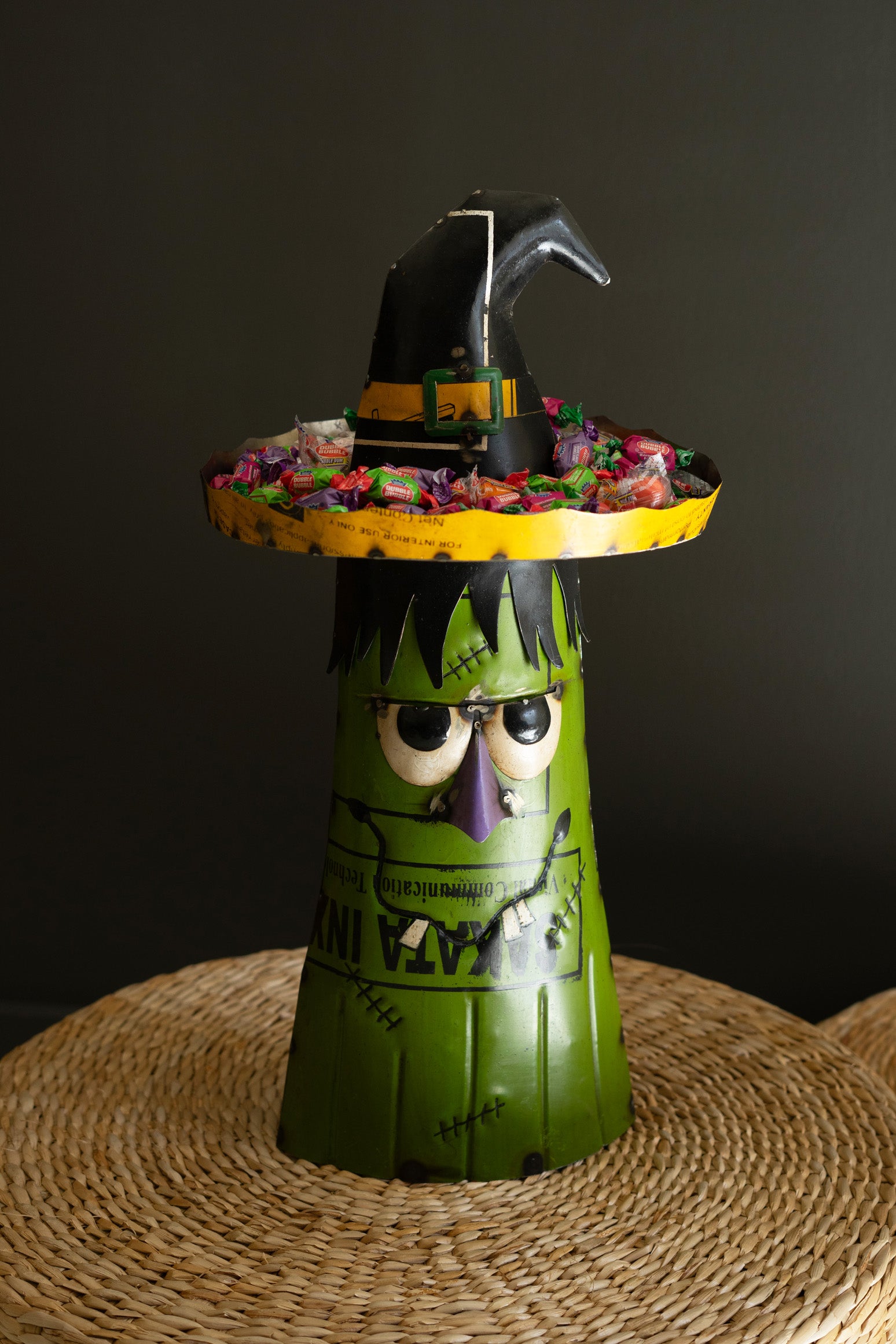 Recycled Iron Green Ghost with Candy Bowl Hat - Thumbnail 2