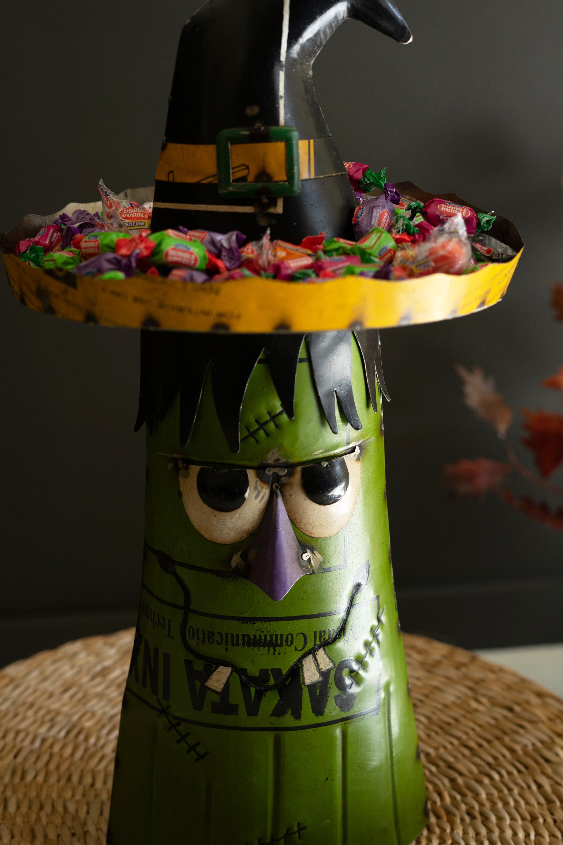 Recycled Iron Green Ghost with Candy Bowl Hat - Thumbnail 4