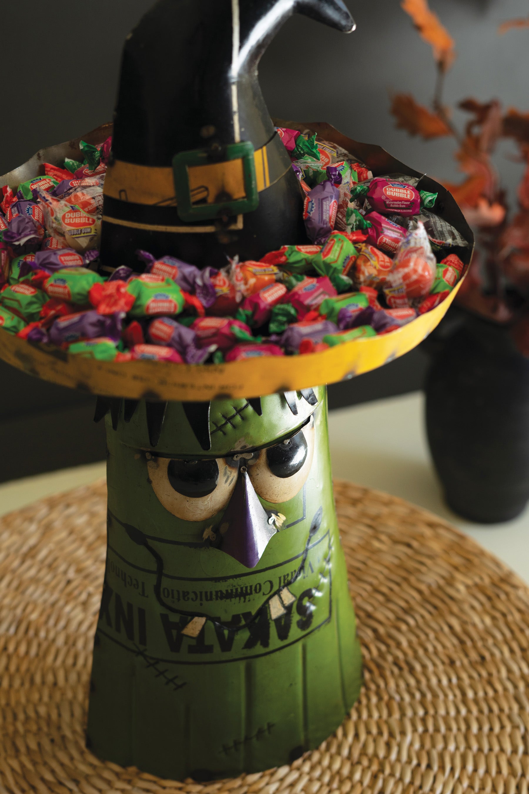 Recycled Iron Green Ghost with Candy Bowl Hat - Thumbnail 3