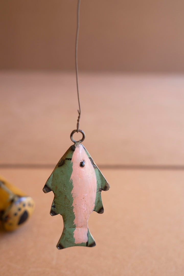 Recycled Iron Brown Bear Fishing