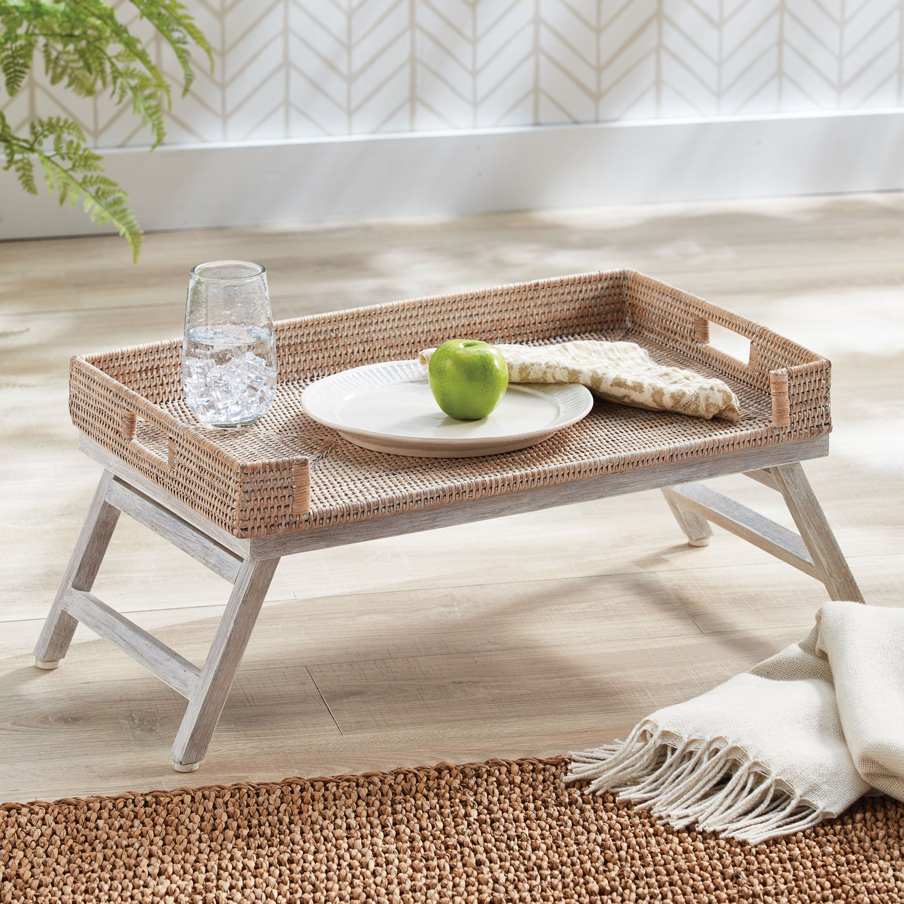 Whitewashed Rattan Table Burma Rattan Lap Tray Table (Whitewash) – Hudson & Vine