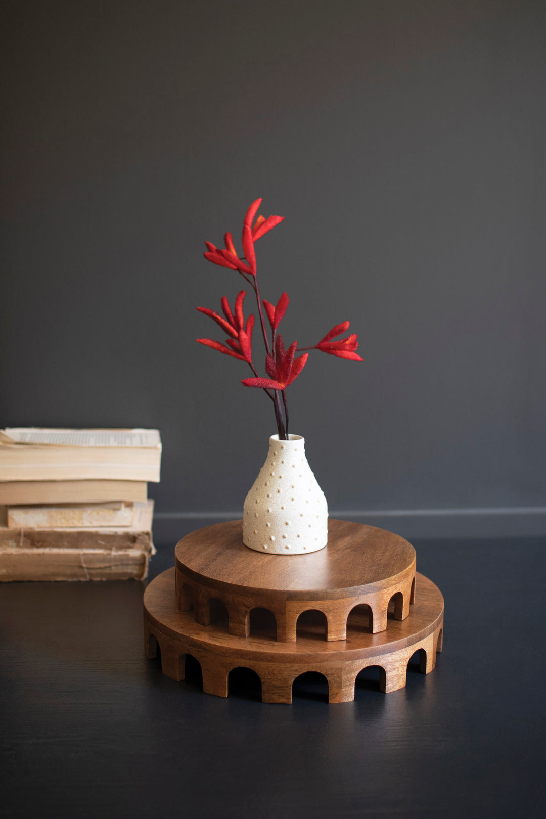 Set of 2 Round Wooden Risers