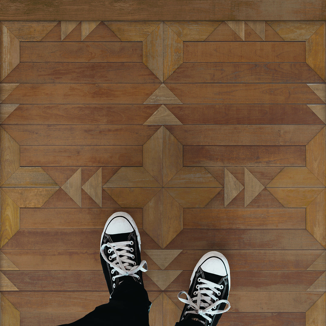 Vintage Vinyl Floorcloth Rug (Norwegian - Carpathian - Romania)