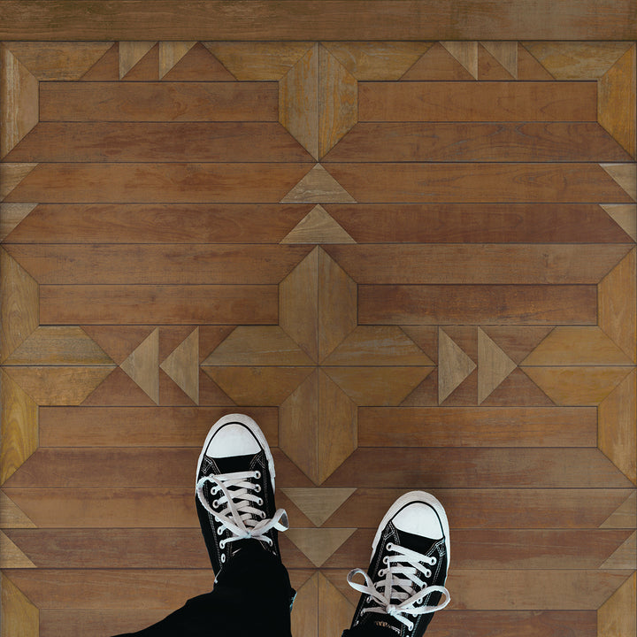 Vintage Vinyl Floorcloth Rug (Norwegian - Carpathian - Romania)