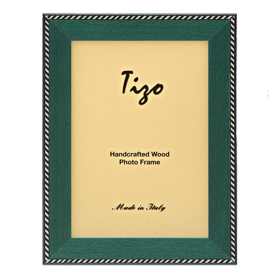 Tizo Design Narrow Braid-Border Italian Wood Picture Frame (Emerald Green)