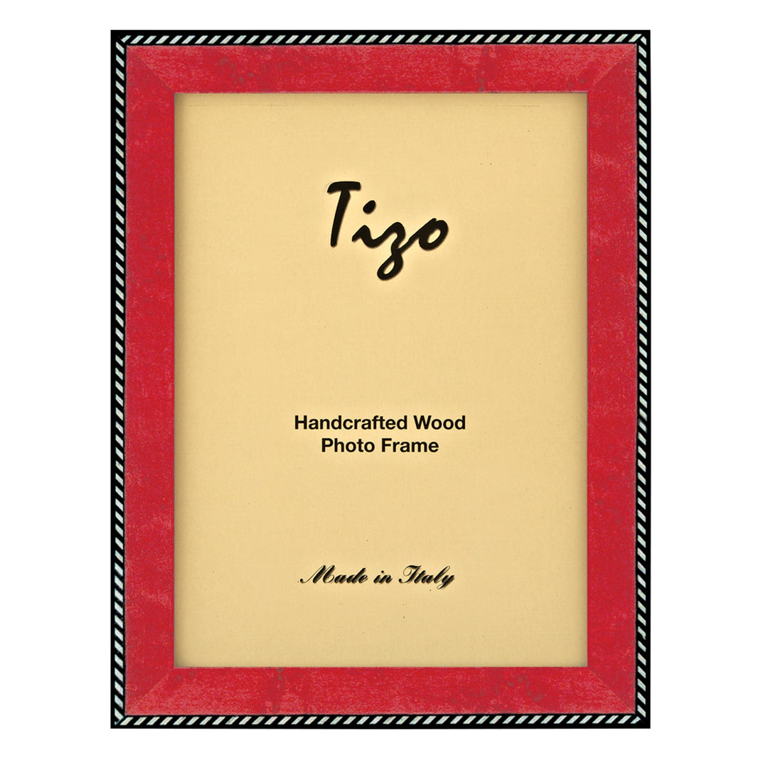 Tizo Design Narrow Braid-Border Italian Wood Picture Frame (Red)
