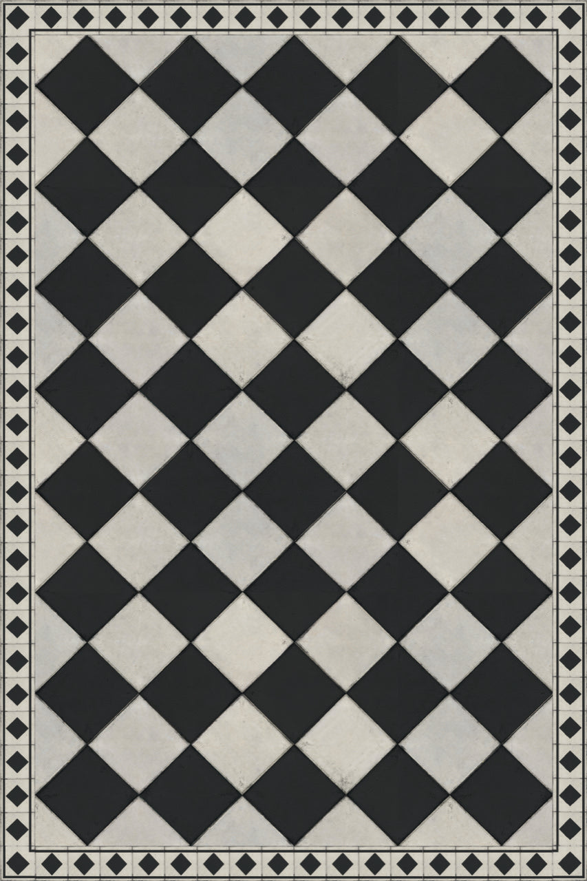 Adama Vinyl Floor Rug (Domino 1_Black) – Hudson & Vine