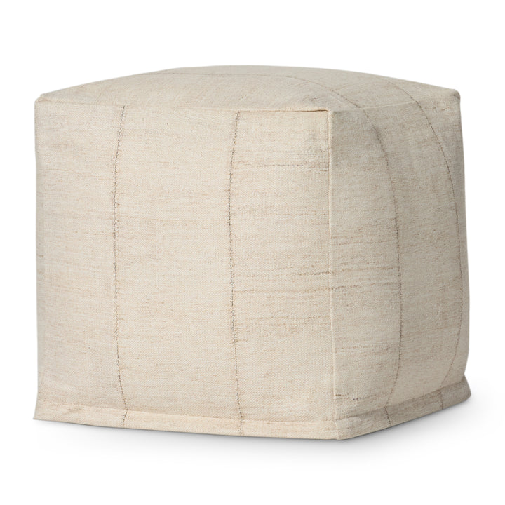 Loloi LPF0043 Ivory 18" x 18" x 18"  Pouf