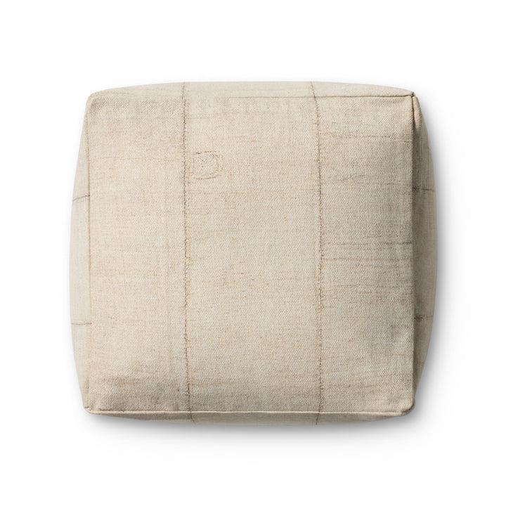 Loloi LPF0043 Ivory 18" x 18" x 18"  Pouf