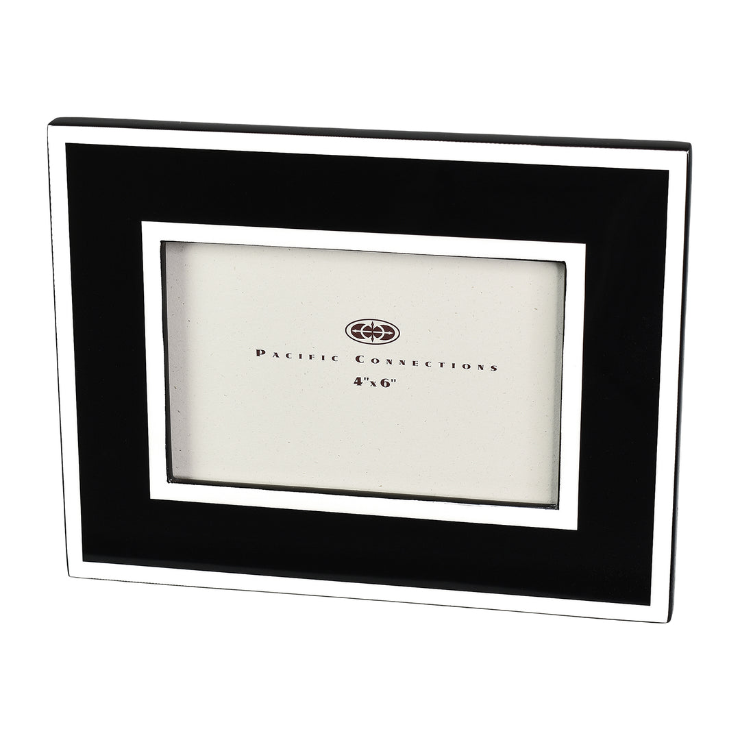 Lacquer Picture Frame (Black with White Trim)