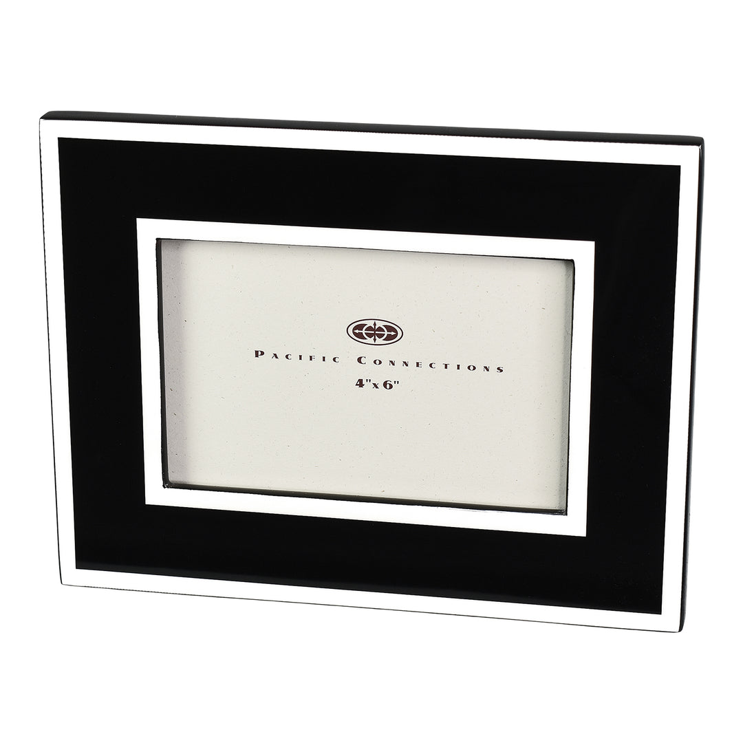 Lacquer Picture Frame (Black with White Trim)