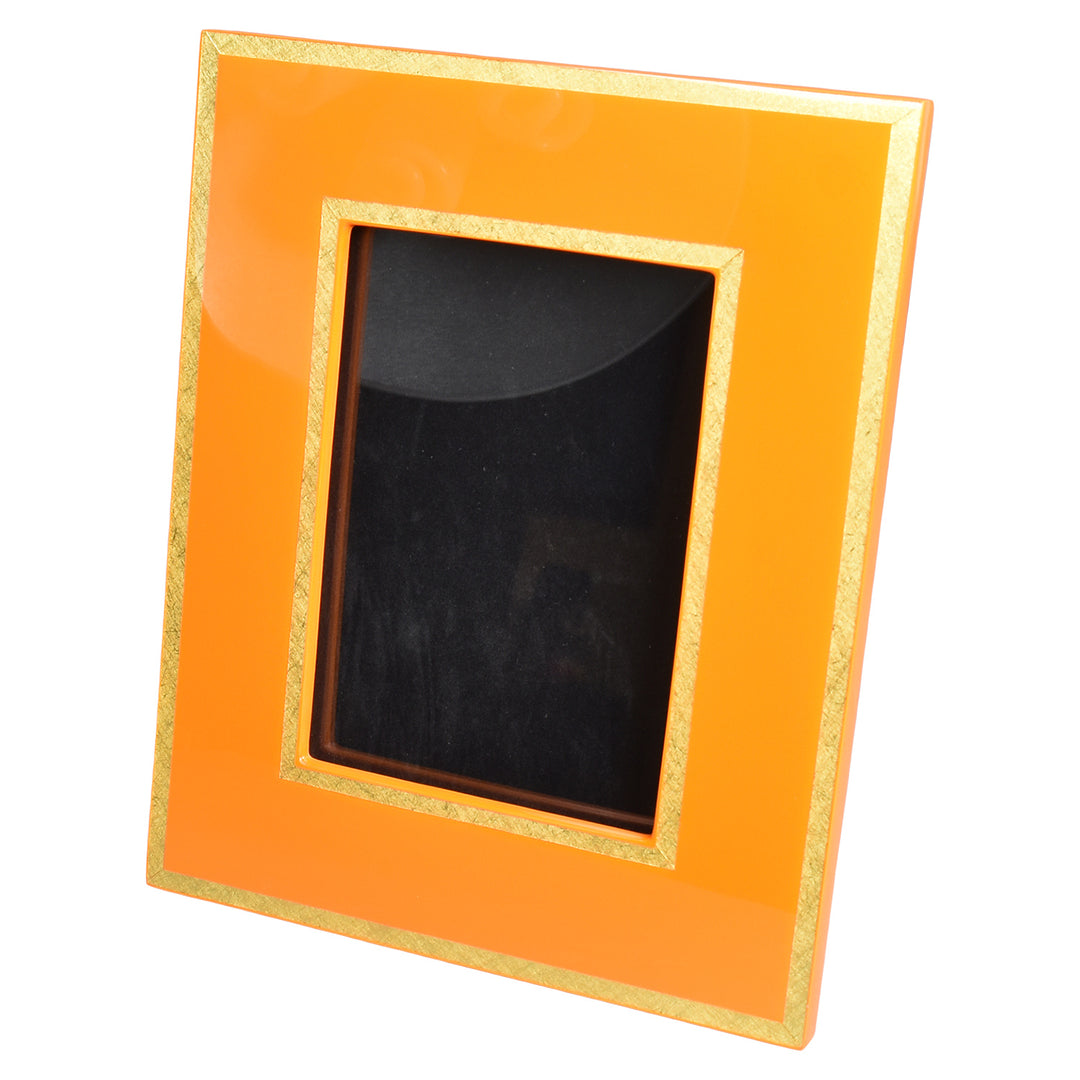 Lacquer Picture Frame (Orange with Shine Gold)