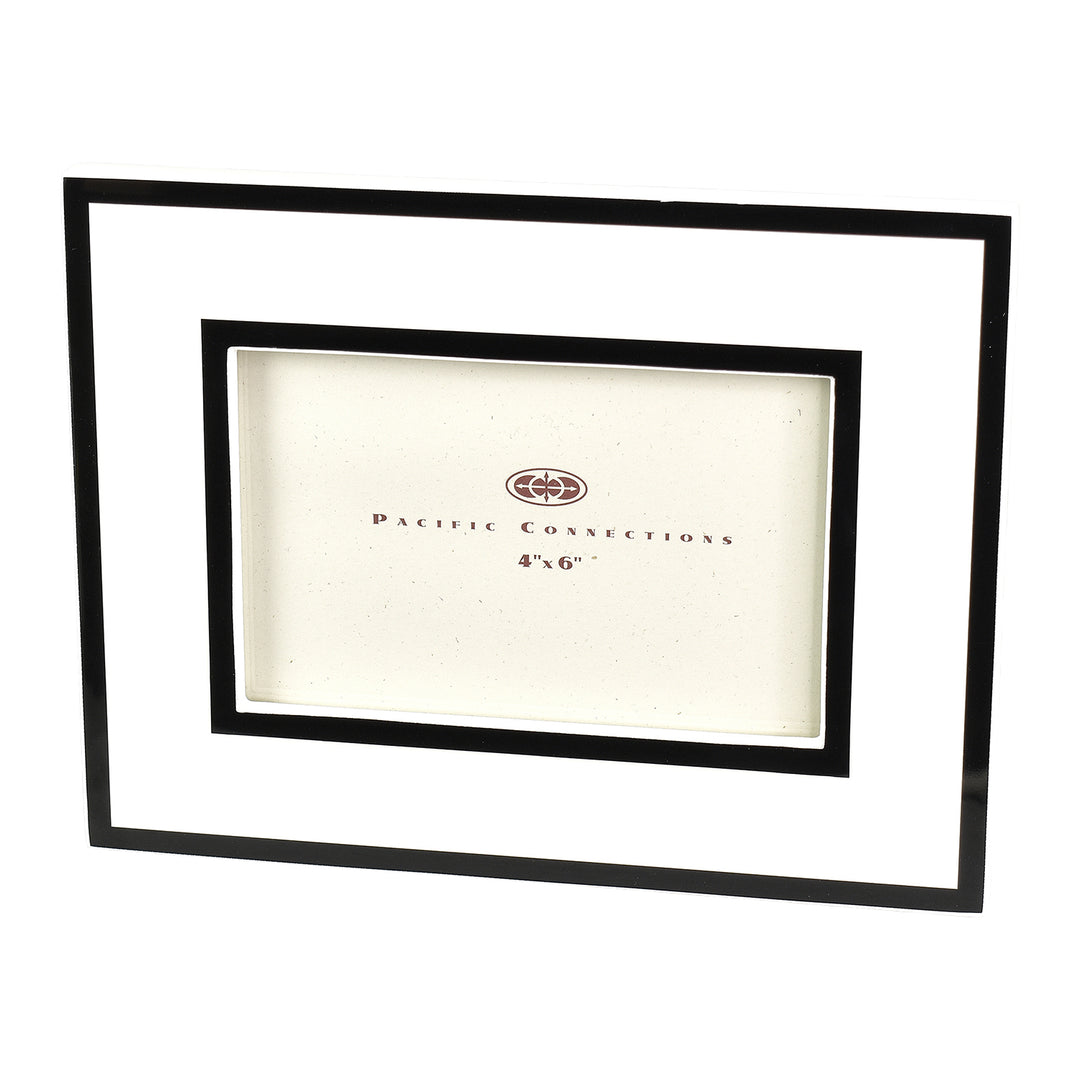 Lacquer Picture Frame (White with Black Trim)
