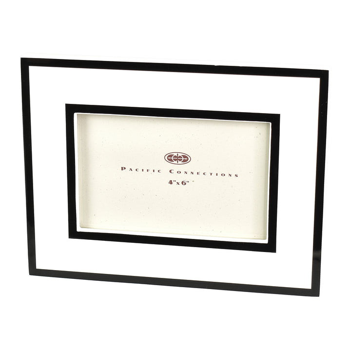 Lacquer Picture Frame (White with Black Trim)