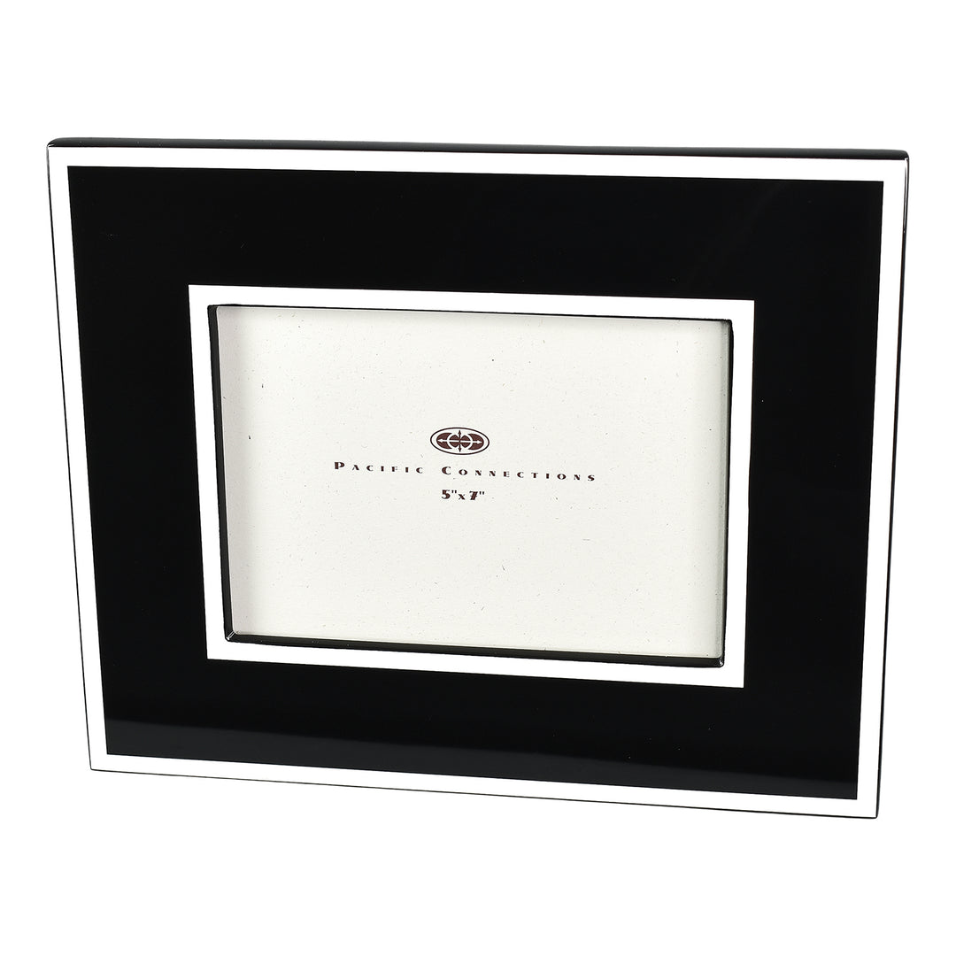 Lacquer Picture Frame (Black with White Trim)