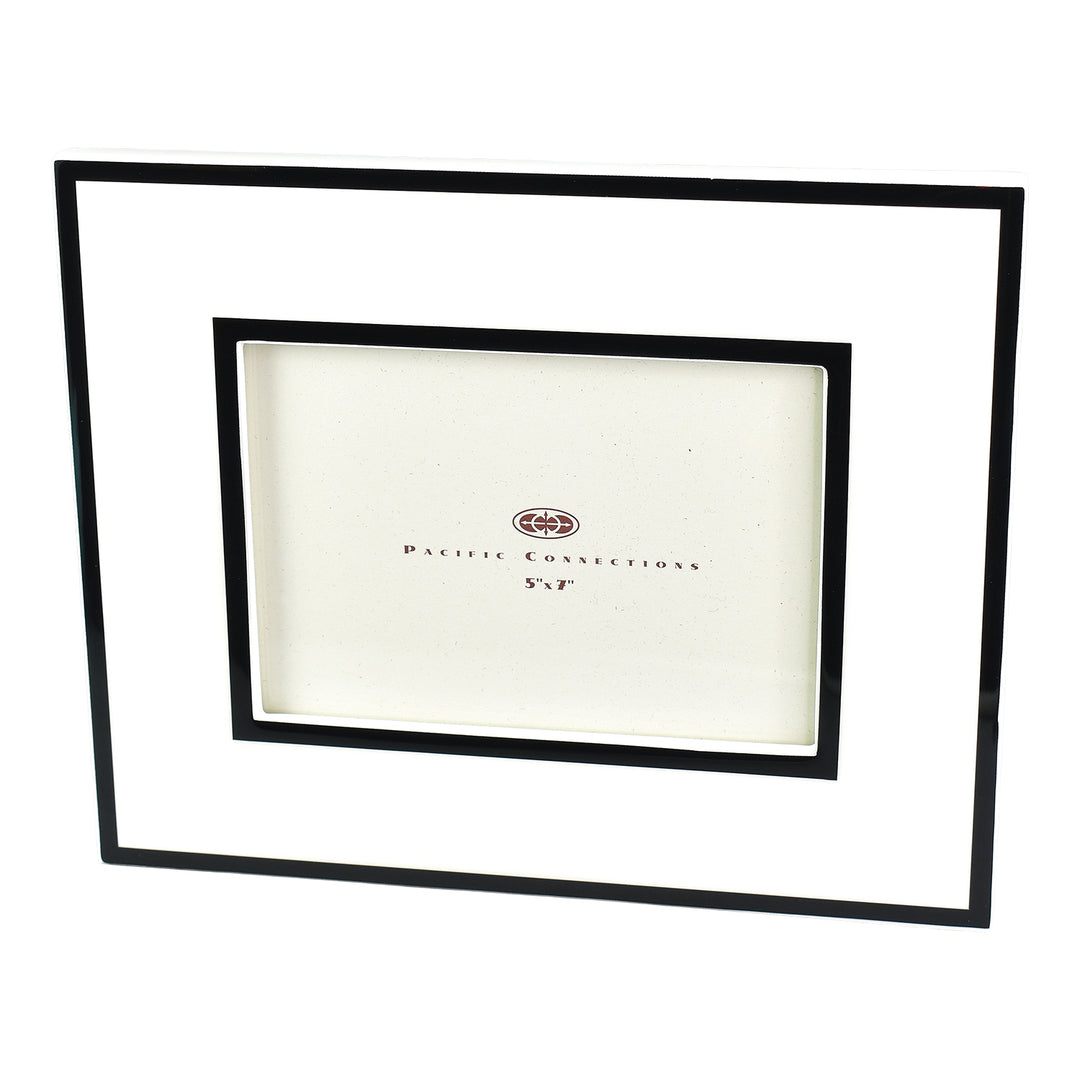 Lacquer Picture Frame (White with Black Trim)