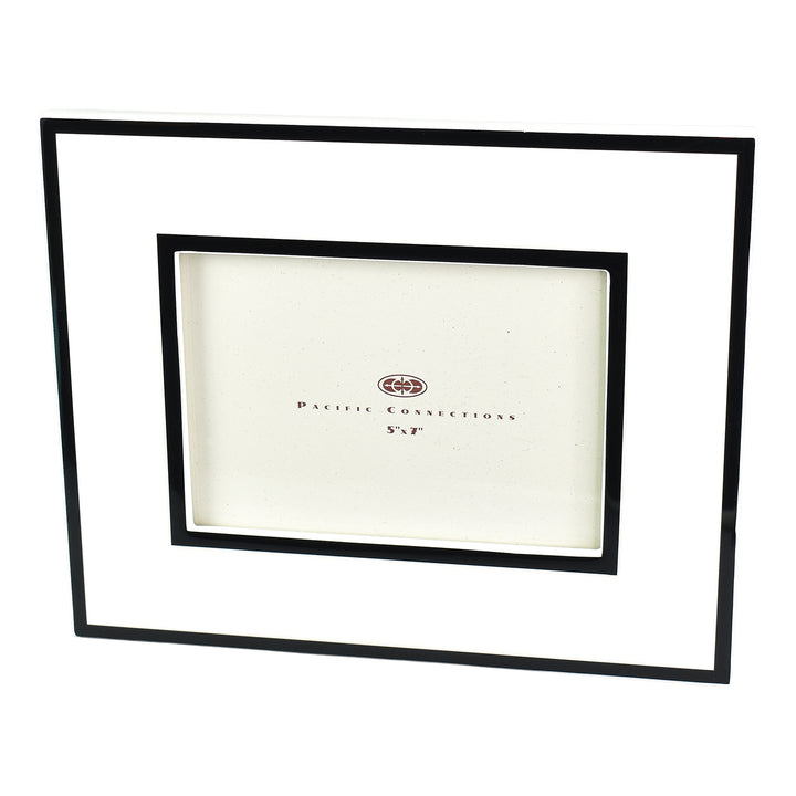 Lacquer Picture Frame (White with Black Trim)