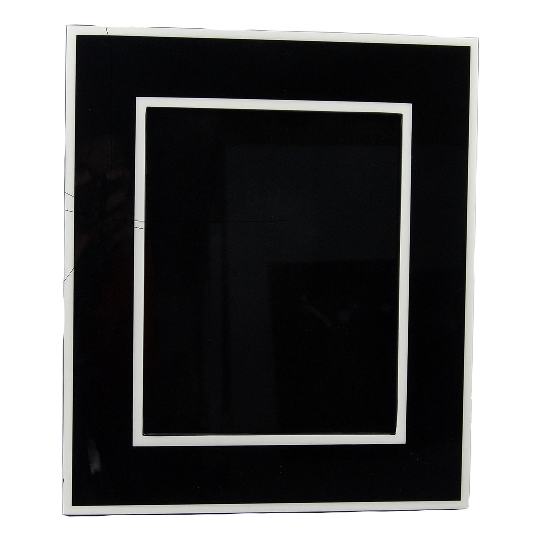 Lacquer Picture Frame (Black with White Trim)