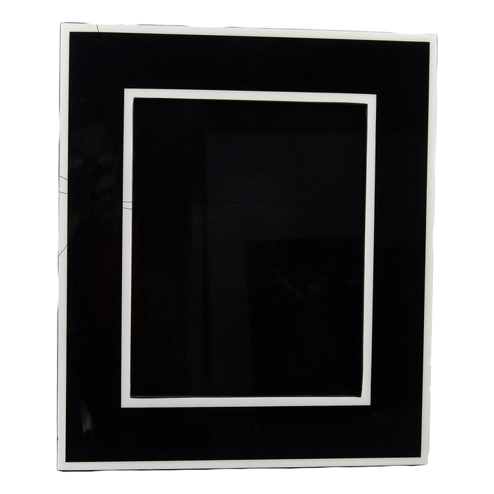 Lacquer Picture Frame (Black with White Trim)