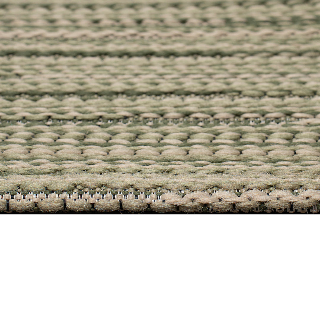 Liora Manne Miranda Tweed Stripe Indoor/Outdoor Area Rug Green