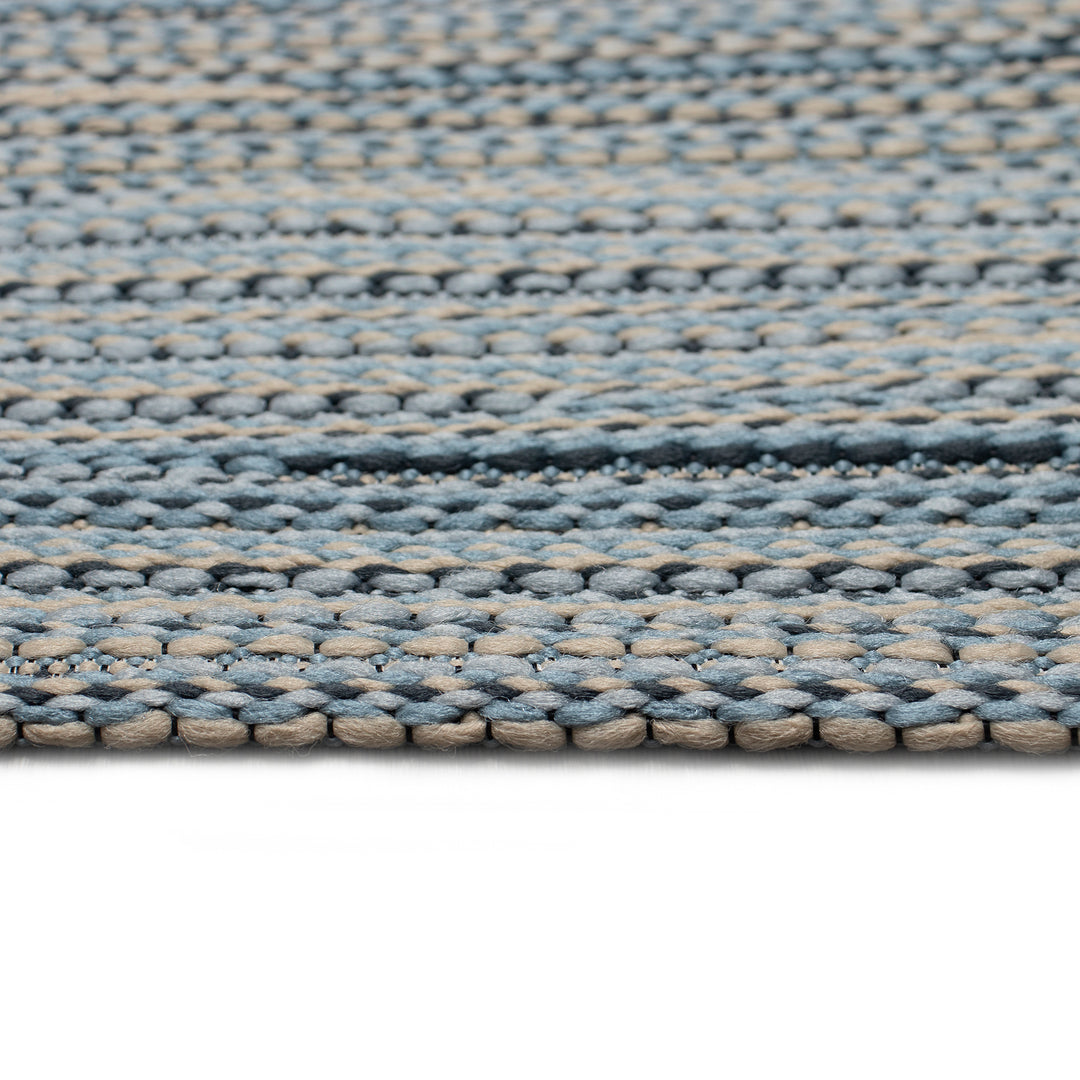 Liora Manne Miranda Tweed Stripe Indoor/Outdoor Area Rug Denim