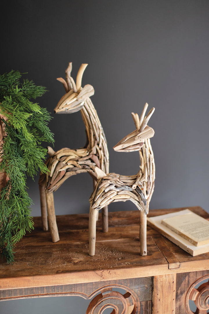 Set of 2 Driftwood Reindeer