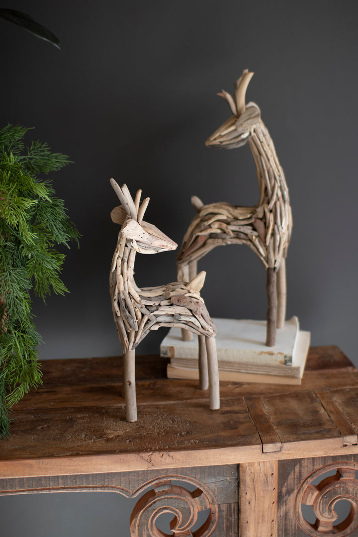 Set of 2 Driftwood Reindeer