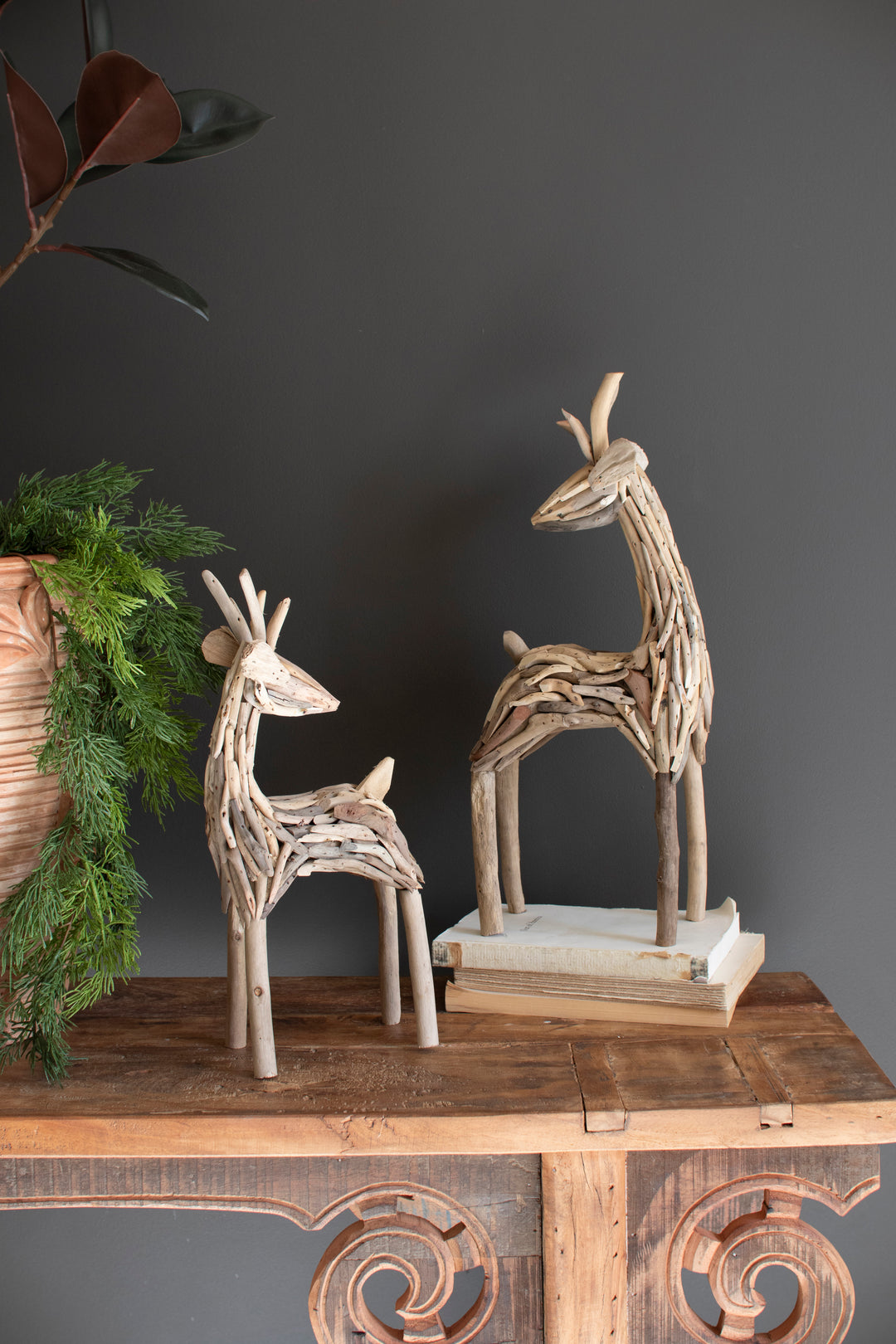 Set of 2 Driftwood Reindeer