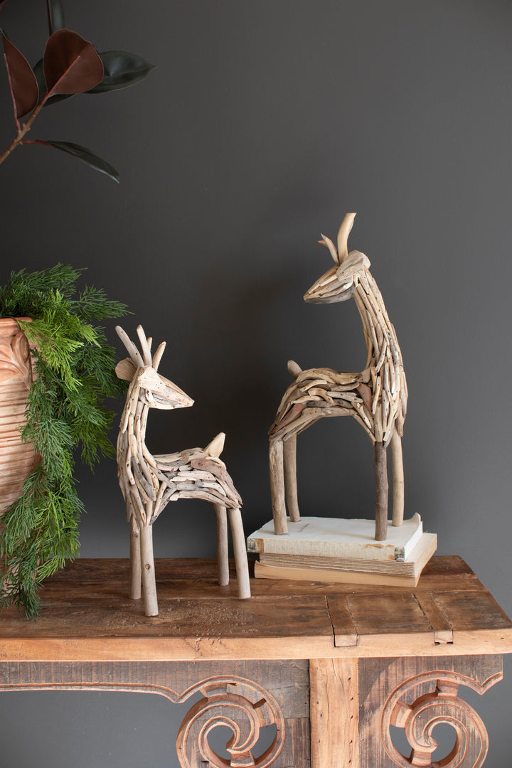 Set of 2 Driftwood Reindeer