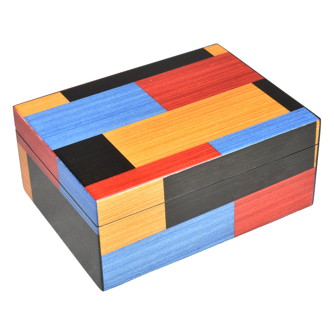 Lacquer Hinged 8" Medium Box (Colored Chips)