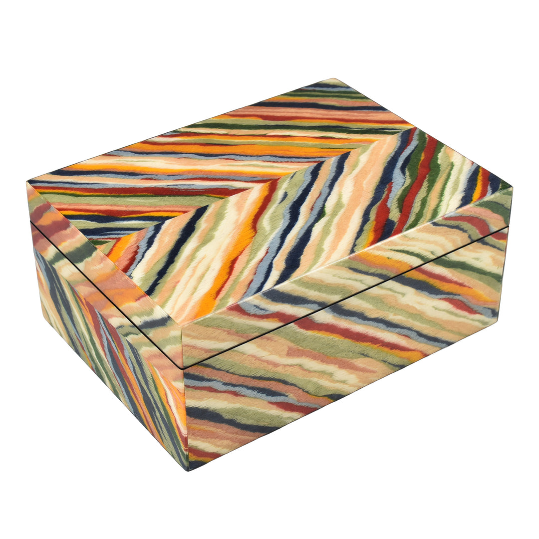 Lacquer Hinged 8" Medium Box (Tiger Pattern)