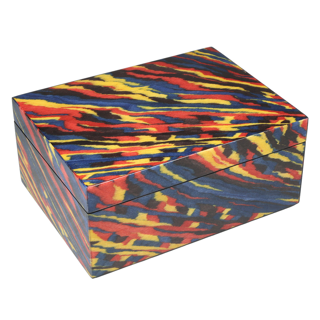 Lacquer Hinged 8" Medium Box (Wavy Multi)