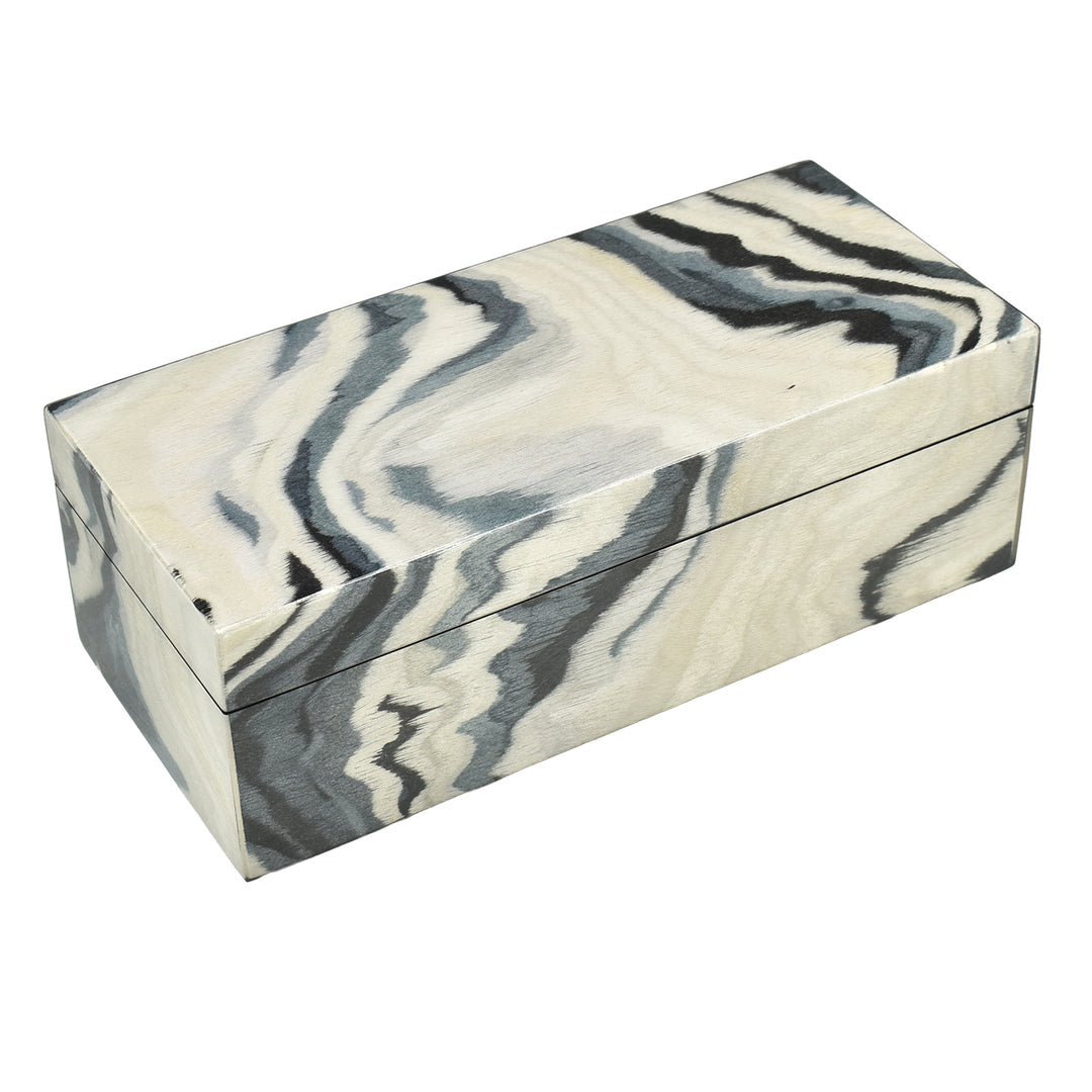 Lacquer Hinged 9" Long Pencil Box (Landscape with Black Trim)