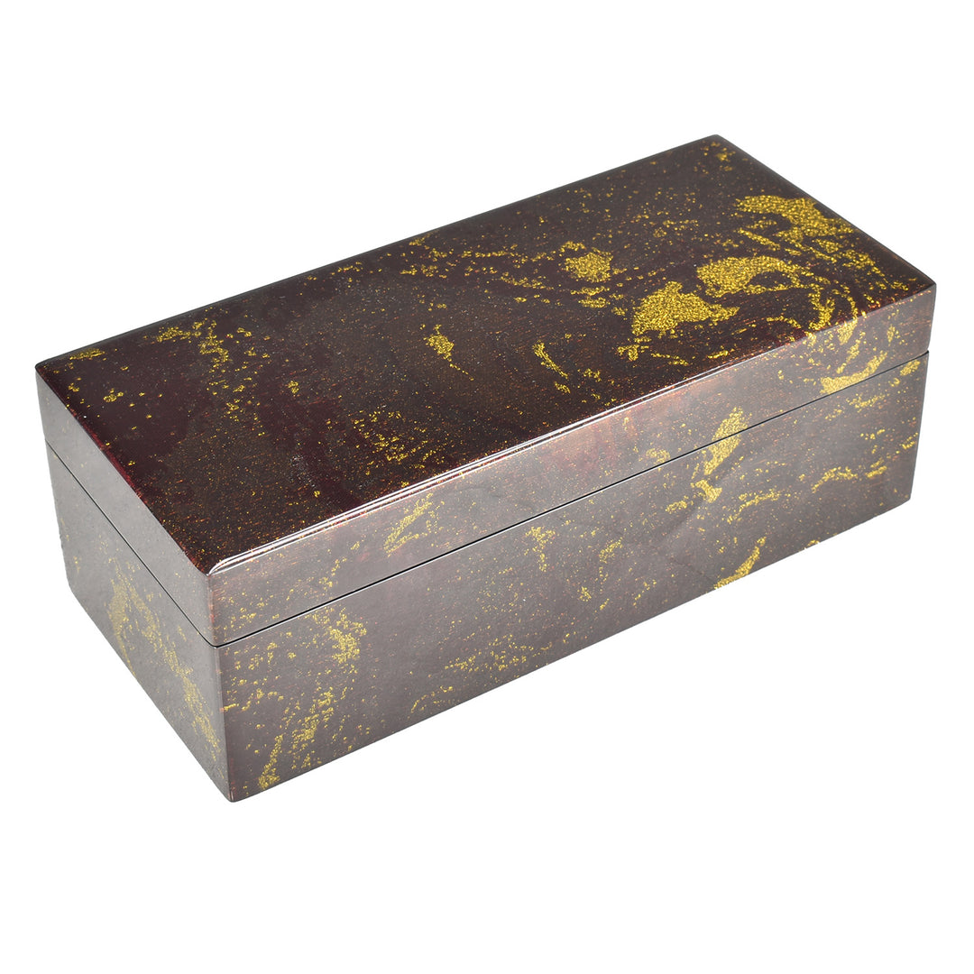 Lacquer Hinged 9" Long Pencil Box (Star Dust Design)
