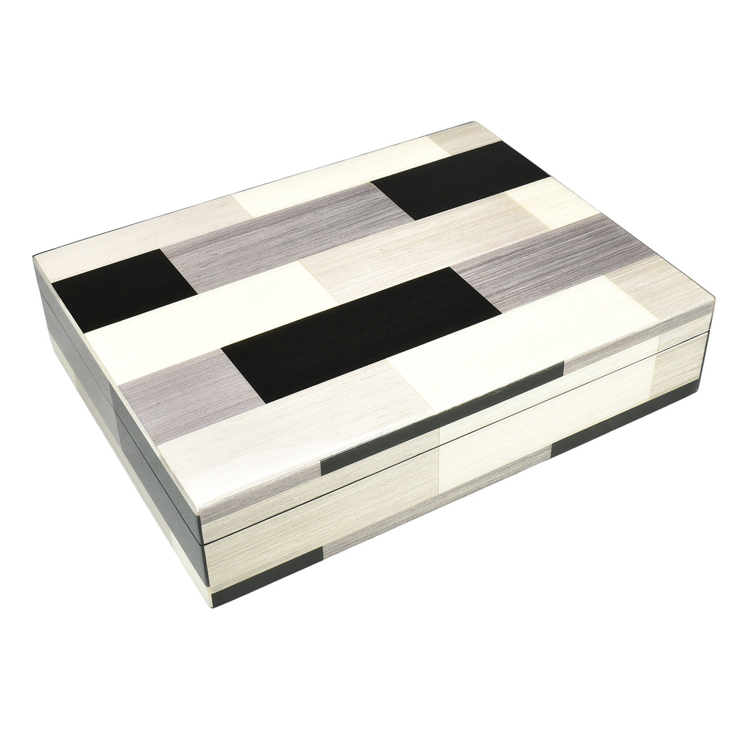 Lacquer Hinged 12.5" Small Square Box (Chips)