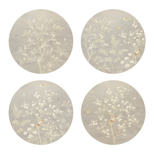 Addison Ross Chinoiserie Grey Placemats Set of 4 15"