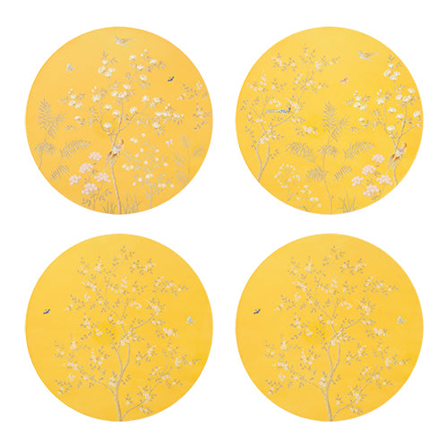 Addison Ross Chinoiserie Yellow Placemats Set of 4 15"