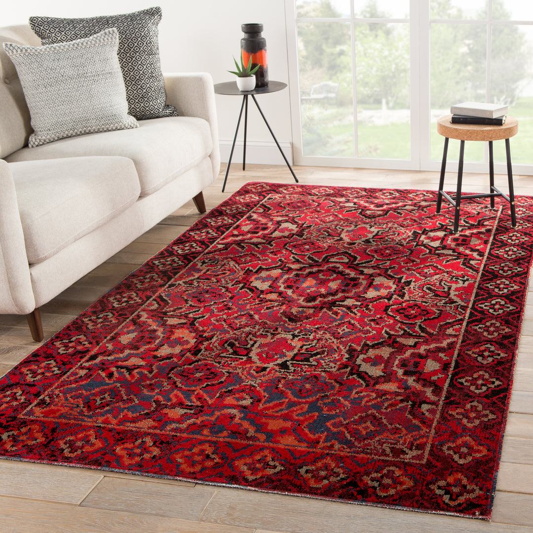 Jaipur Living Chaya Indoor/ Outdoor Medallion Red/ Black Area Rug (POLARIS - POL21)