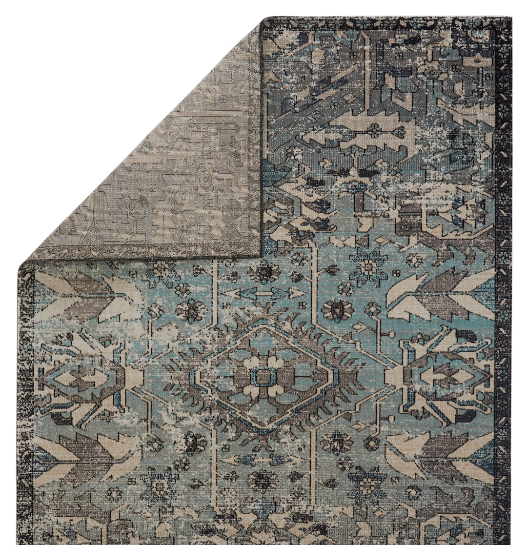 Jaipur Living Ansilar Indoor/ Outdoor Medallion Blue/ Gray Area Rug (POLARIS - POL26)