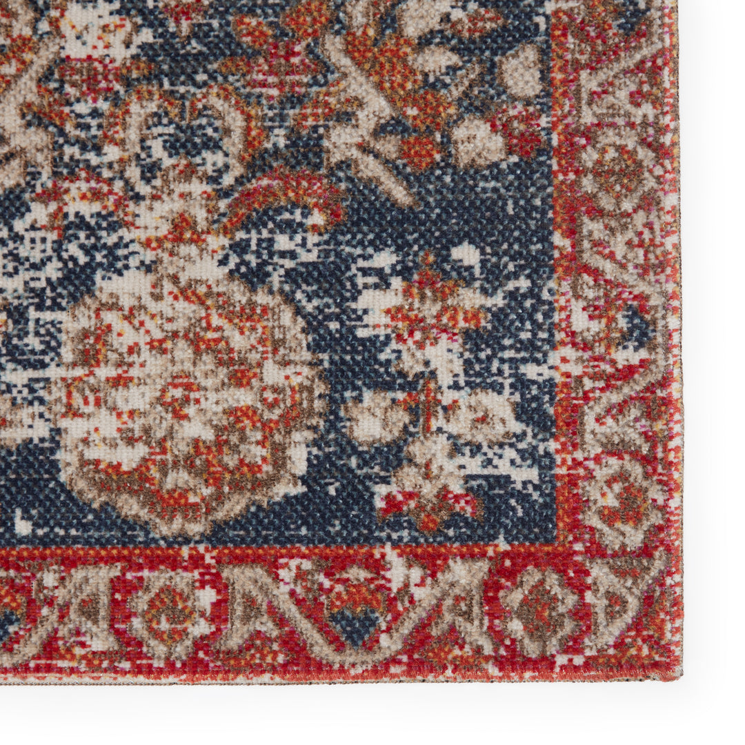 Jaipur Living Freemond Indoor/ Outdoor Medallion Blue/ Red Area Rug (POLARIS - POL28)