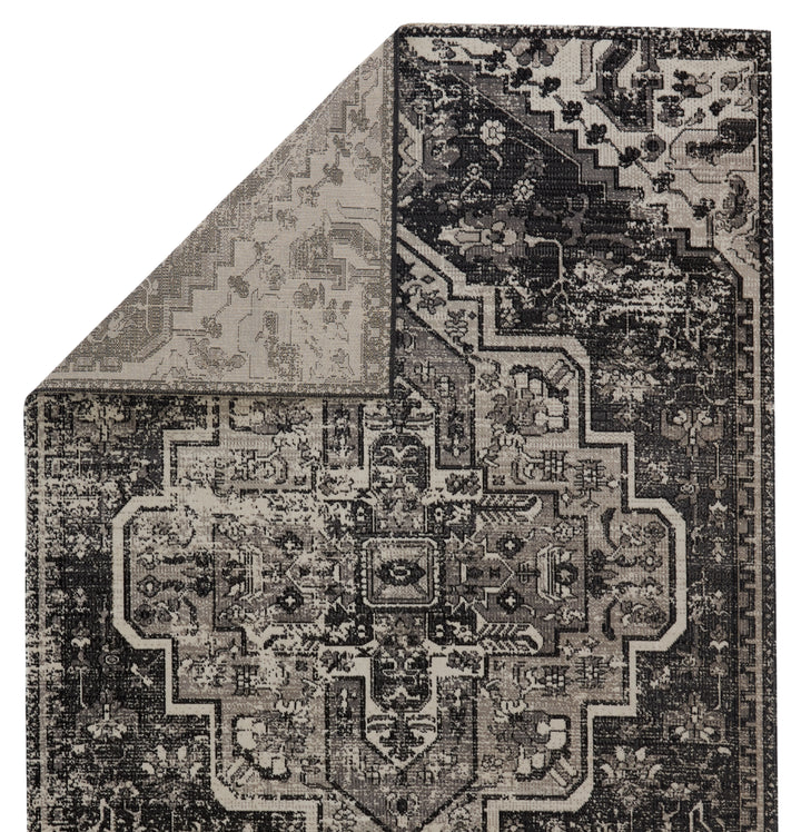 Jaipur Living Ellery Indoor/ Outdoor Medallion Black/ Gray Area Rug (POLARIS - POL29)