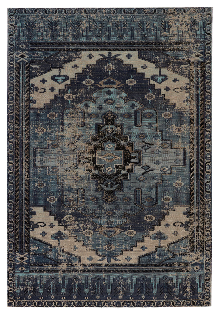 Jaipur Living Cicero Indoor/ Outdoor Medallion Blue/ Gray Area Rug (POLARIS - POL39)