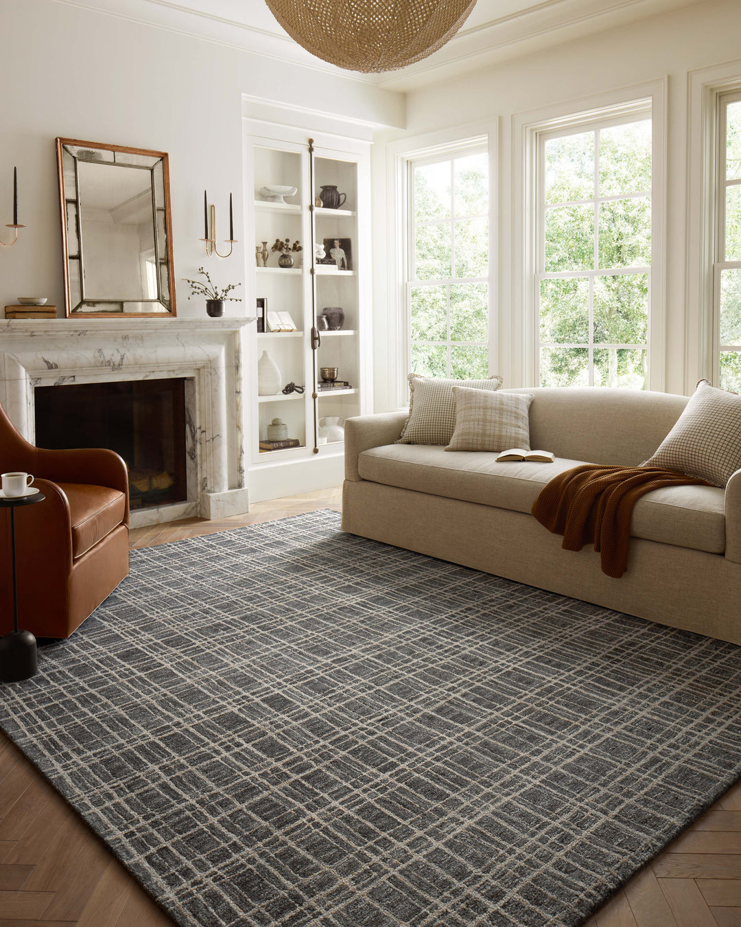 Chris Loves Julia x Loloi Polly Graphite / Pebble Area Rug (POL-11)