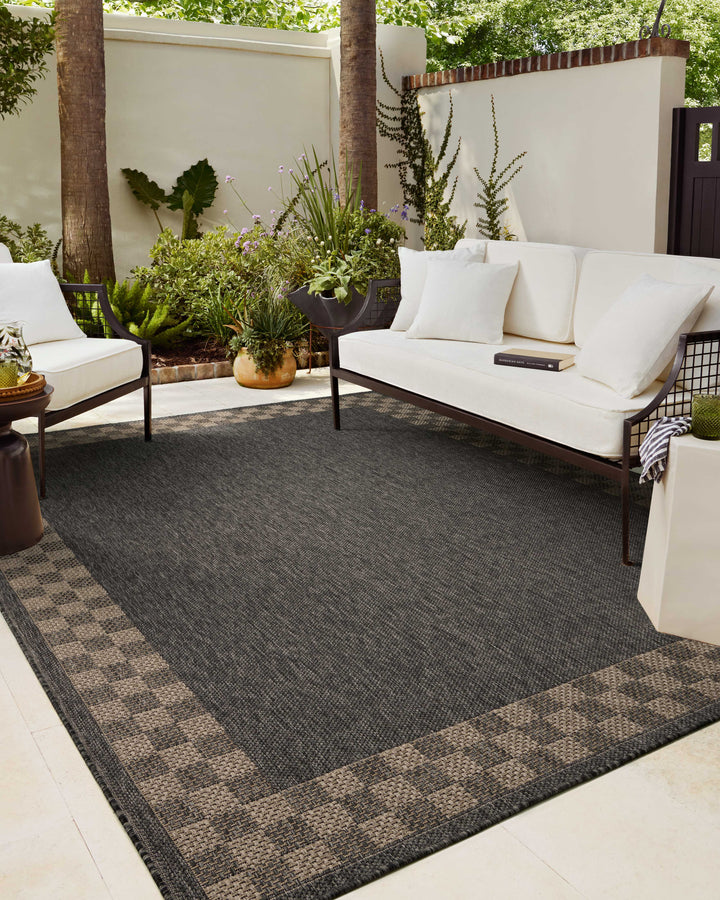 Chris Loves Julia x Loloi Providence Charcoal / Natural Indoor/Outdoor Accent Rug (PRC-01)