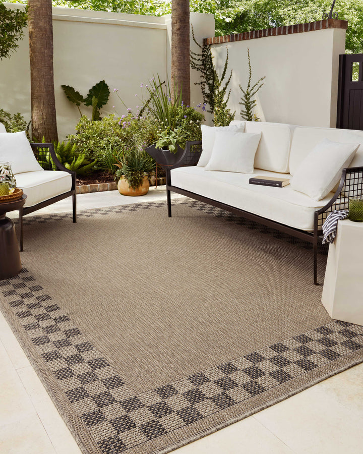 Chris Loves Julia x Loloi Providence Natural / Charcoal Indoor/Outdoor Accent Rug (PRC-01)