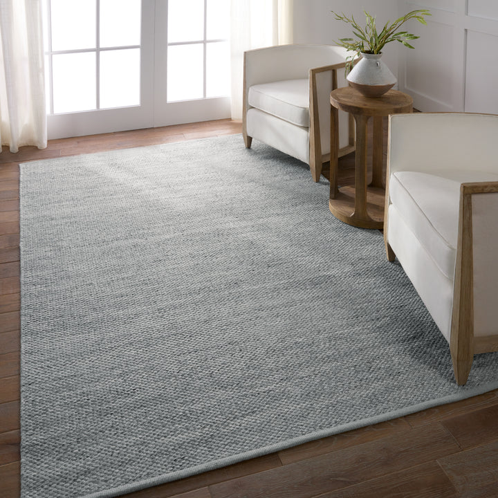 Jaipur Living Lamanda Handmade Indoor/Outdoor Solid Gray/ Light Blue Area Rug (PASADENA - PSD04)