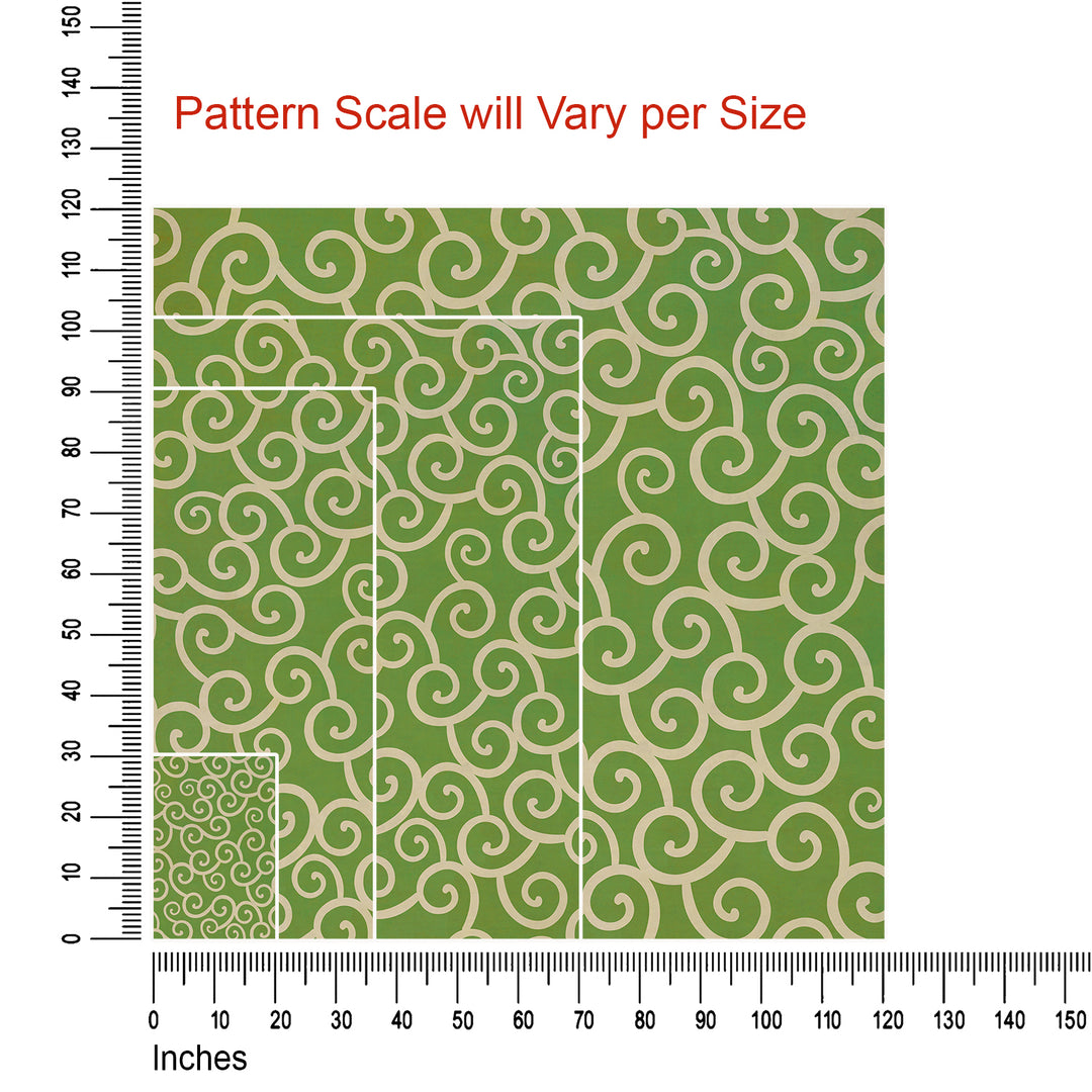 Vintage Vinyl Floorcloth Rug (Pattern 04 The Sea of Green) (Lightly Distressed)