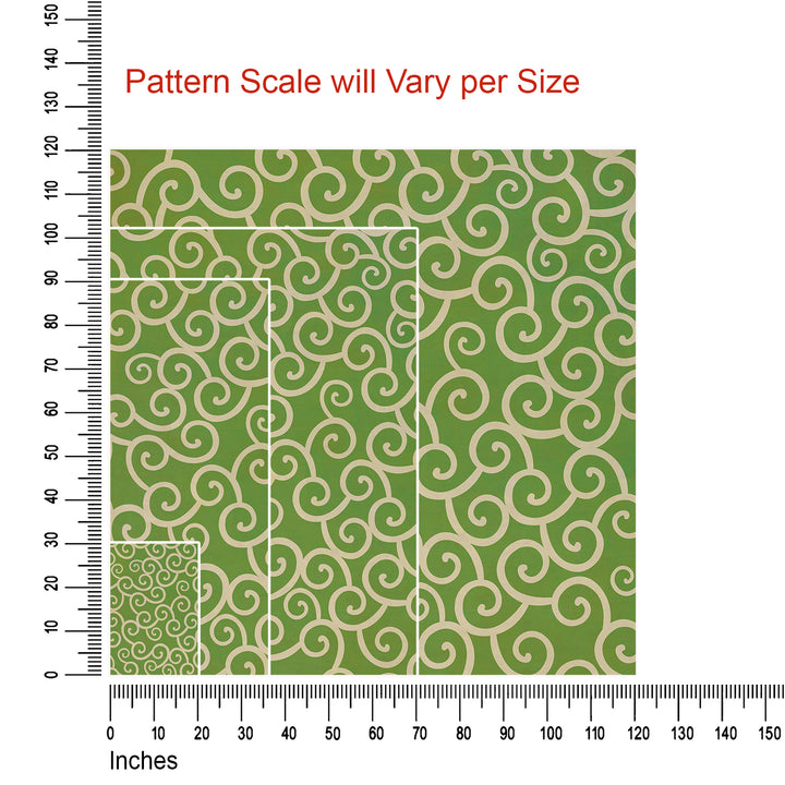 Vintage Vinyl Floorcloth Rug (Pattern 04 The Sea of Green) (Lightly Distressed)