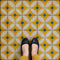 Vintage Vinyl Floorcloth Rug (Pattern 70 While the Light Shines On)